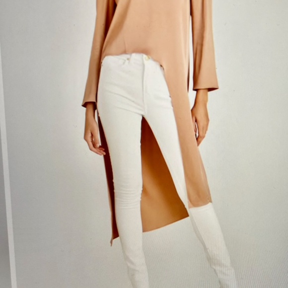 Veronica Beard Rome Hi-Low Tunic Top in Chai NWT Size Small - Picture 5 of 6